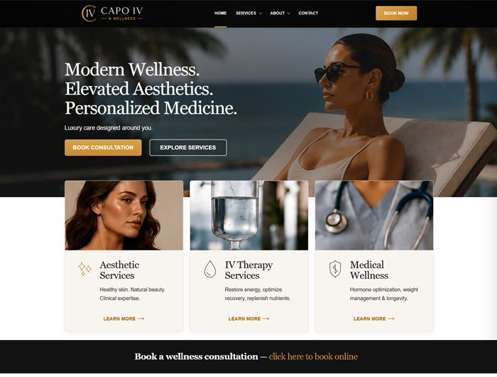 Capo IV Wellness website design